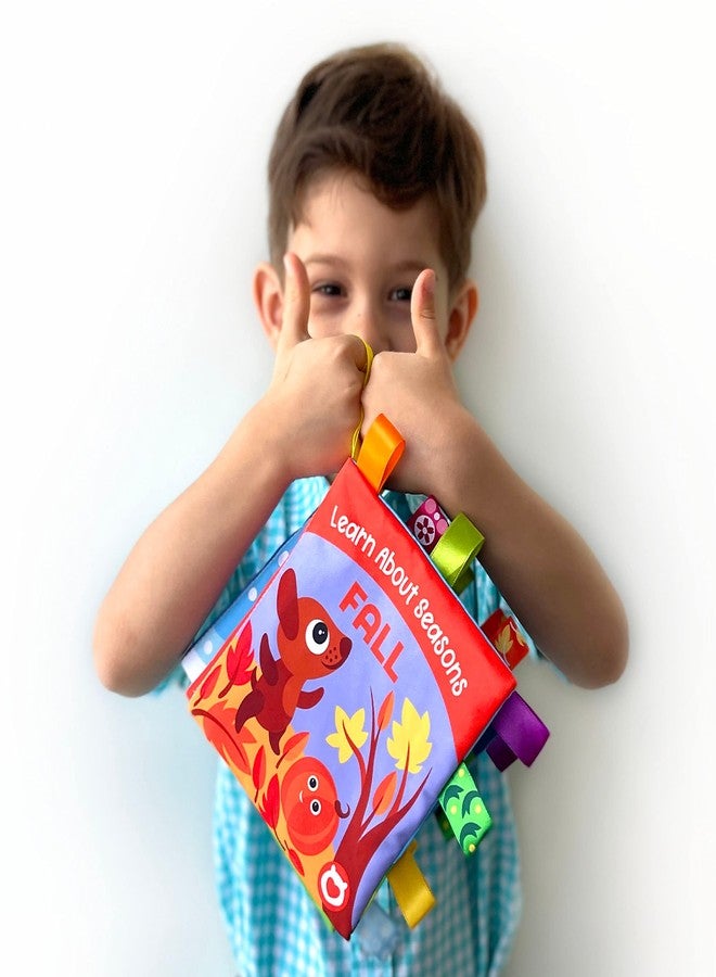 BabyBibi Cloth Books for Babies - Learn About Seasons, Playful Illustrations, Crinkle Pages & Cute Characters - for Babies 24 Months Old(Set of 4) - Image 4